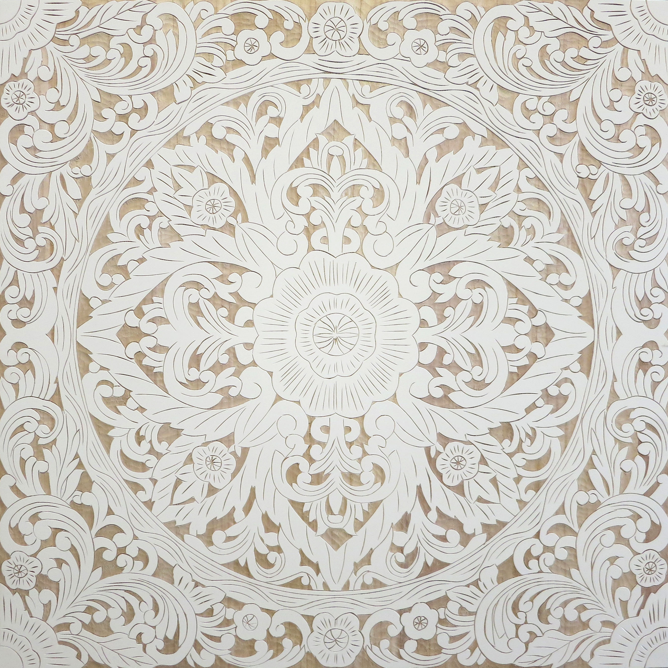 HP087 Wall Décor art wood panel hand carved patterned